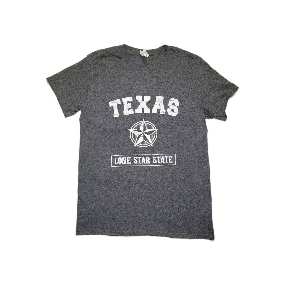 Texas Lone Star State T Shirt Womens Small Gray White Distressed Graphic